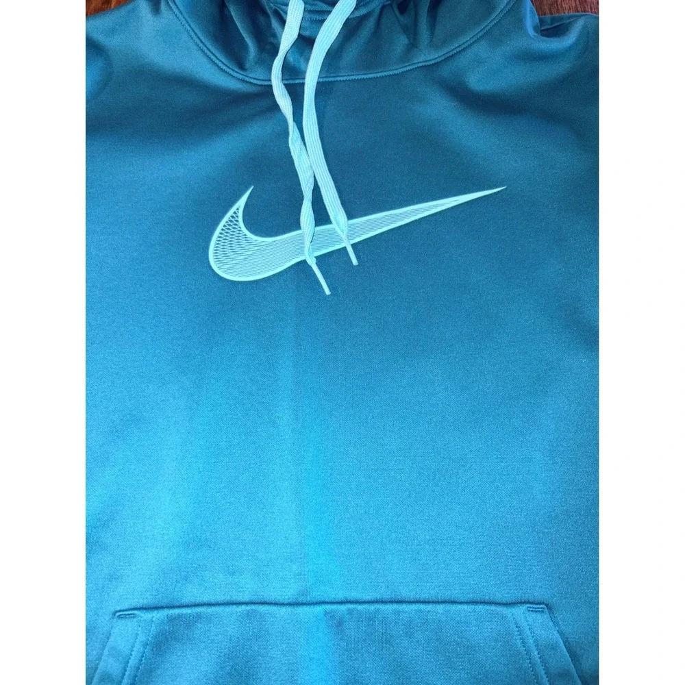 Nike Dri-FIT Womens Hoodie‎ Teal Blue Pullover Sweatshirt Size M